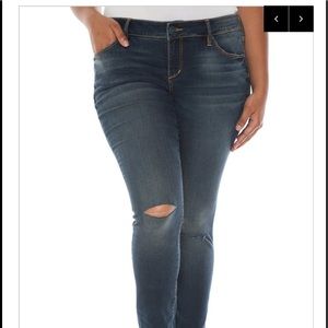 Slink The Skinny with Slit Knees Blue Jeans Size20